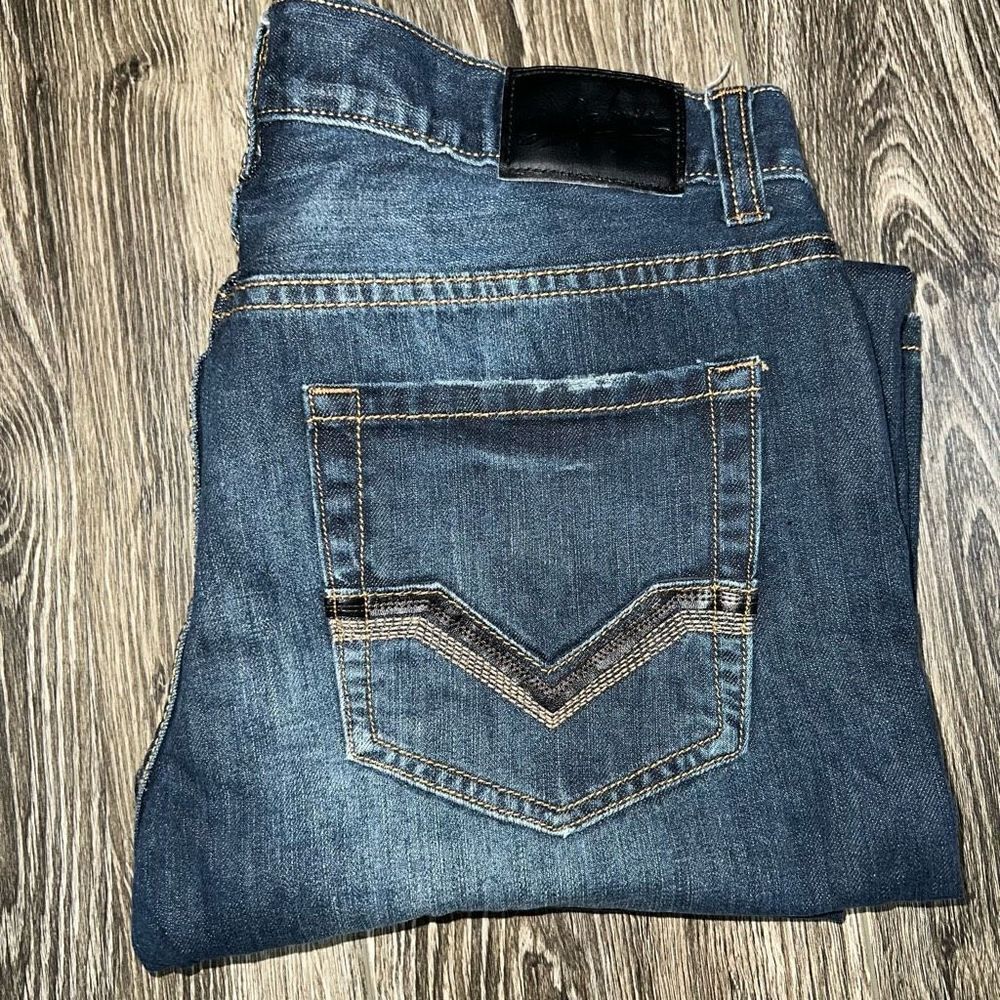 Blue Safari Denim Jeans straight leg 34x30
